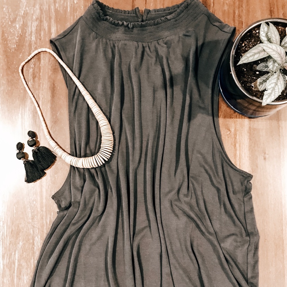 Plus Size Jersey Tank with Mock Neckline